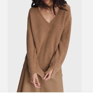 Rag & Bone Pierce Cashmere V Neck Sweater in Camel / Light Brown